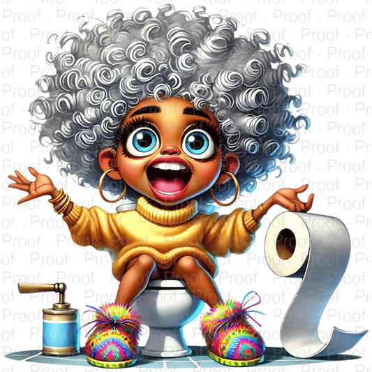 Bathroom Bliss with Big Curls-DTF Transfers for Garments – Stunning Apparel Designs for All Fabrics DTF Prints Style-Junction Custom Designs & Prints