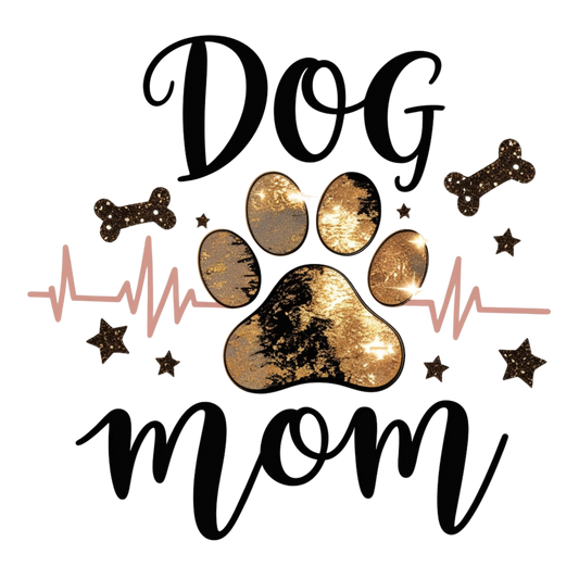 Dog Mom Heartbeat – DTF Heat Transfers #1