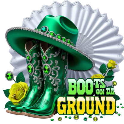 Boots on Da Ground Green Western DTF Heat Transfers DTF Transfers Style Junction – Custom Digital Designs 2 Pocket 4 x 4
