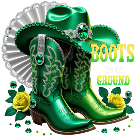 Green Western Bling Boots & Hat – DTF Heat Transfers #4 DTF Transfers Style Junction – Custom Digital Designs & Apparel