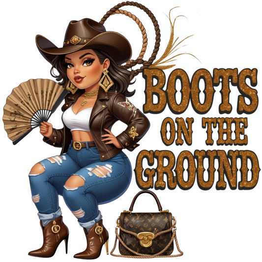 Boots on the Ground Curvy Cowgirl DTF Heat Transfers DTF Transfers Style Junction – Custom Digital Designs 1 Pocket 4 x 4