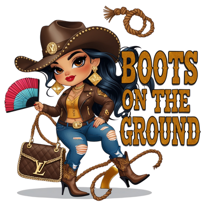 Boots on the Ground Curvy Cowgirl DTF Heat Transfers DTF Transfers Style Junction – Custom Digital Designs 2 Pocket 4 x 4