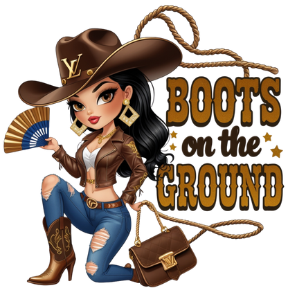 Boots on the Ground Curvy Cowgirl DTF Heat Transfers DTF Transfers Style Junction – Custom Digital Designs 4 Pocket 4 x 4