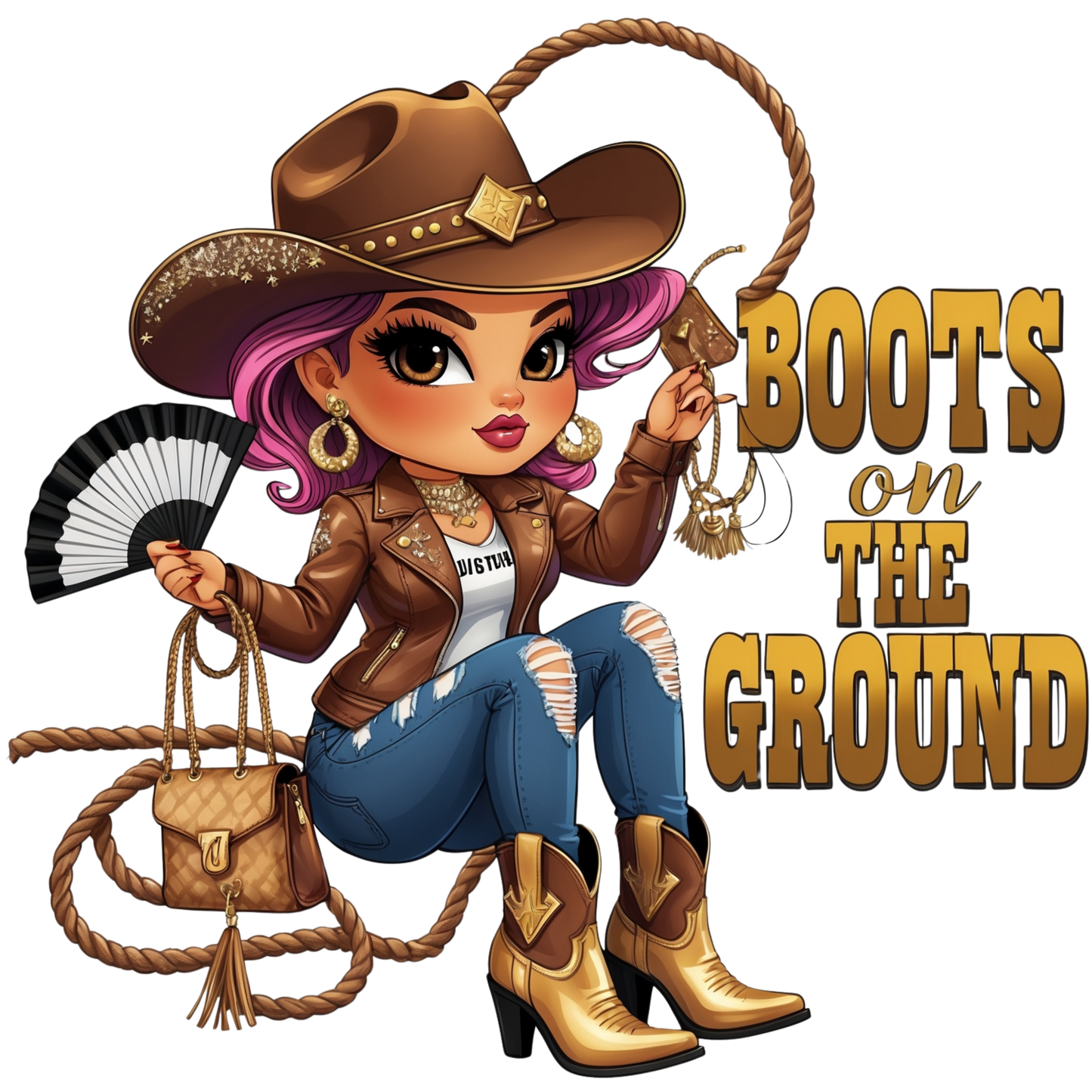 Boots on the Ground Curvy Cowgirl DTF Heat Transfers DTF Transfers Style Junction – Custom Digital Designs 5 Pocket 4 x 4