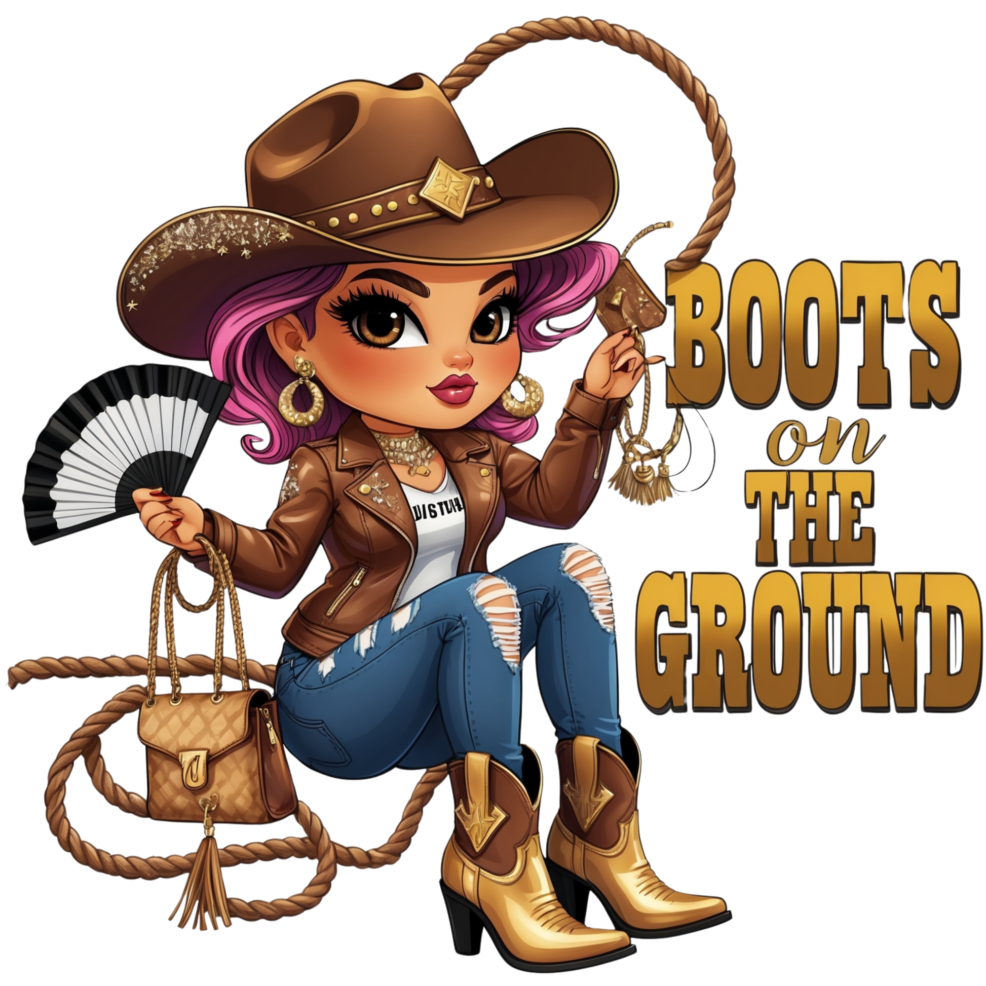 Boots on the Ground Curvy Cowgirl DTF Heat Transfers DTF Transfers Style Junction – Custom Digital Designs 5 Pocket 4 x 4