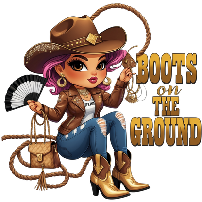 Boots on the Ground Curvy Cowgirl DTF Heat Transfers DTF Transfers Style Junction – Custom Digital Designs 5 Pocket 4 x 4