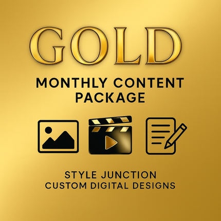 Gold Social Media Content Package by Style Junction Custom Digital Designs featuring exclusive creative artwork and premium branding elements.