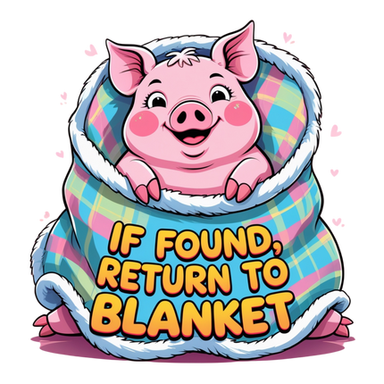 If Found Return to Blanket Pig Design – DTF Heat Transfers #1 DTF Transfers Style Junction – Custom Digital Designs & Apparel