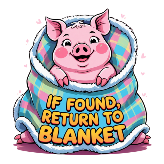 If Found Return to Blanket Pig Design – DTF Heat Transfers #1 DTF Transfers Style Junction – Custom Digital Designs & Apparel