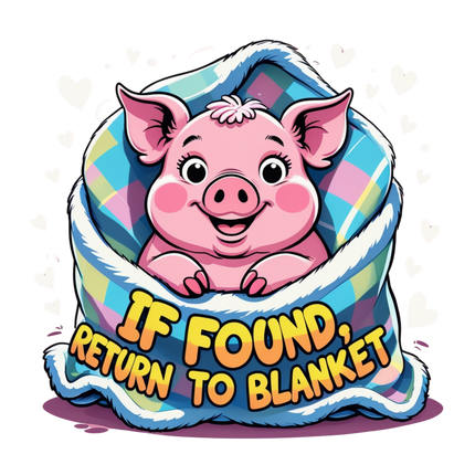 If Found Return to Blanket Pig Design – DTF Heat Transfers #3 DTF Transfers Style Junction – Custom Digital Designs & Apparel