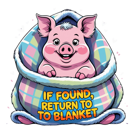 If Found Return to Blanket Pig Design – DTF Heat Transfers #4 DTF Transfers Style Junction – Custom Digital Designs & Apparel