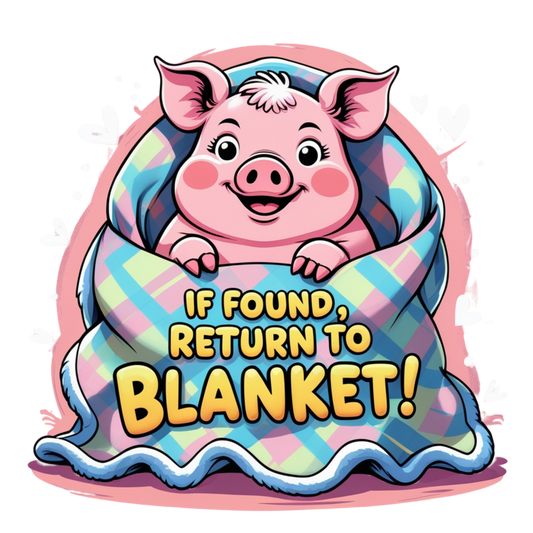 If Found Return to Blanket Pig Design – DTF Heat Transfers #5 DTF Transfers Style Junction – Custom Digital Designs & Apparel