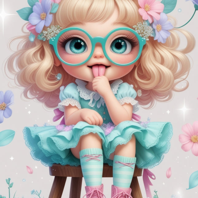 Pastel Baby Girl Wall Art – Glasses & Floral Crown Printables Digital File Style-Junction Custom Designs & Prints