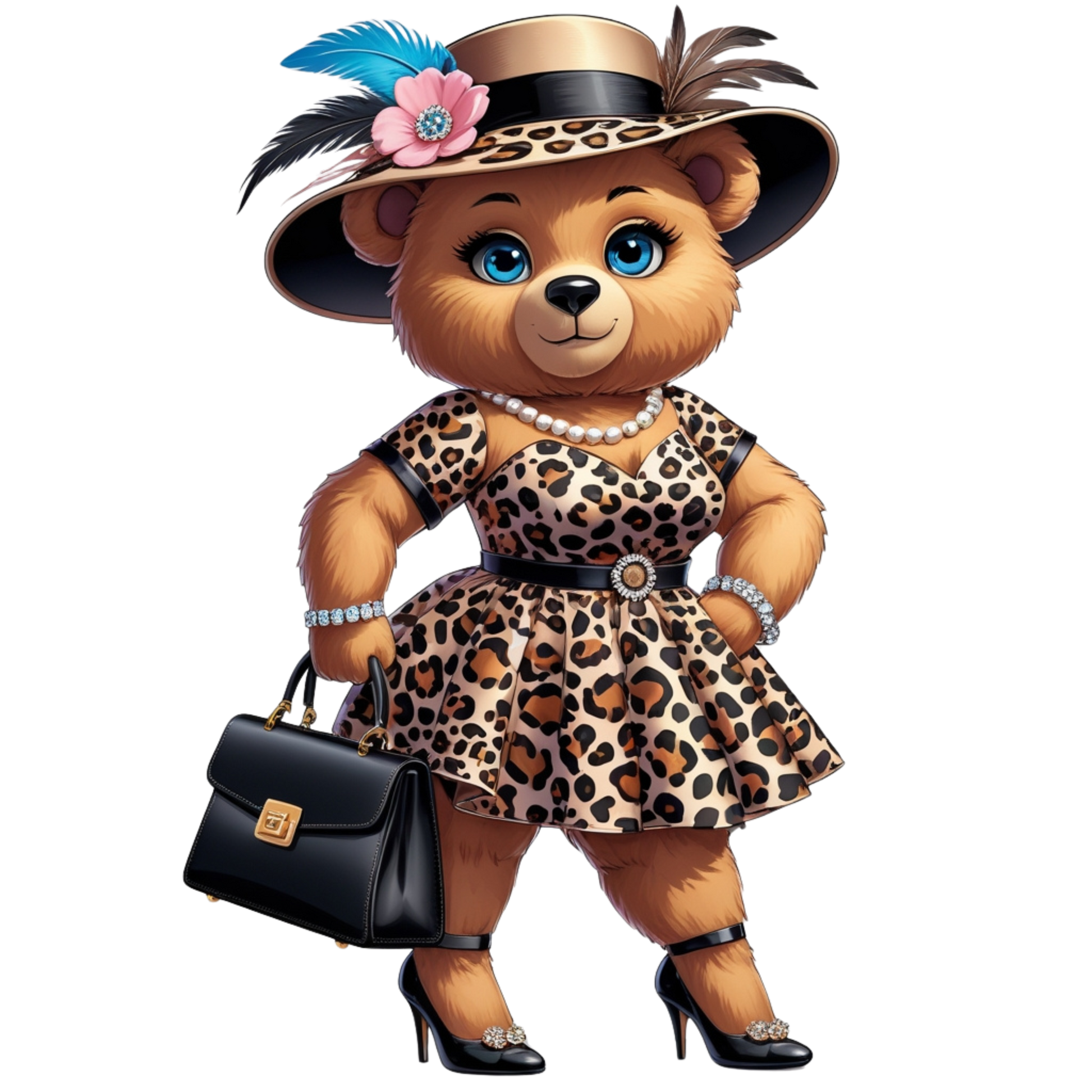 Leopard Stylish Glam Fashion Bear DTF Heat Transfers DTF Transfers Style Junction – Custom Digital Designs