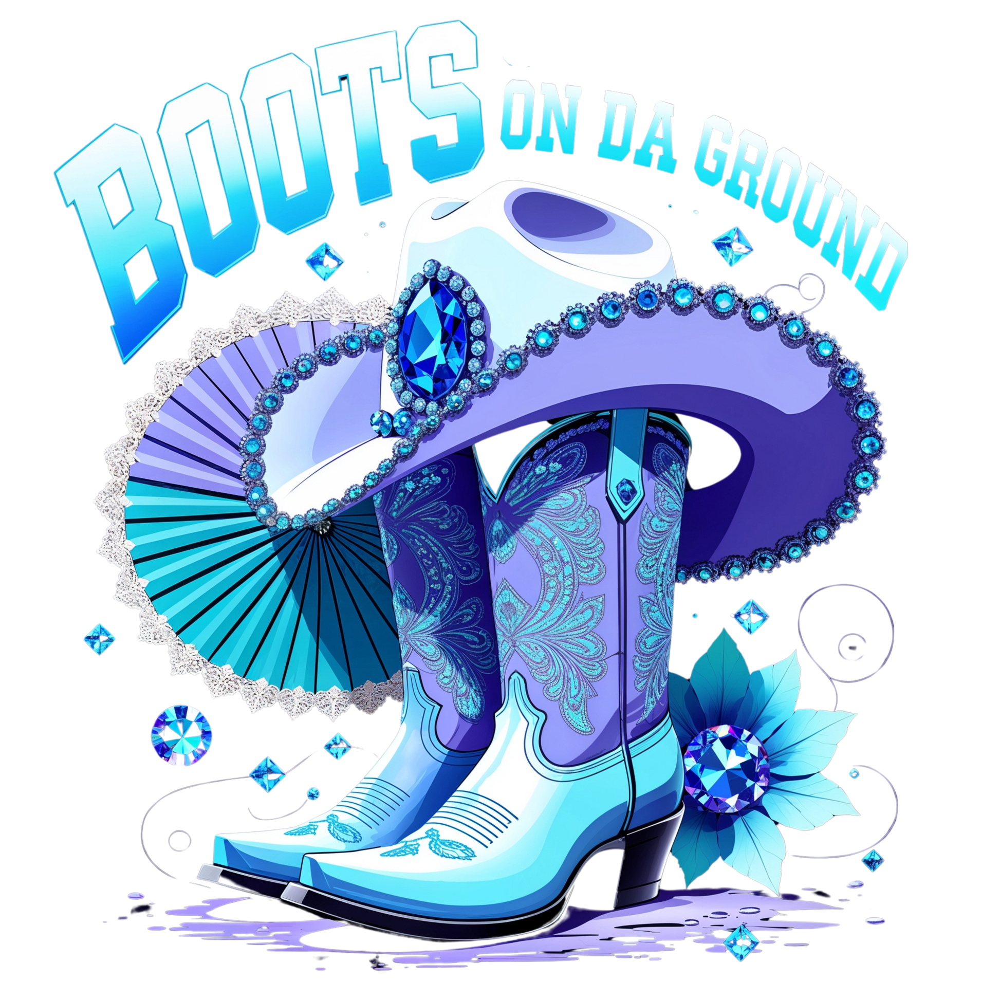 Light Blue Boots On Da Ground DTF Heat Transfers DTF Transfers Style Junction – Custom Digital Designs 2 Pocket 4 x 4