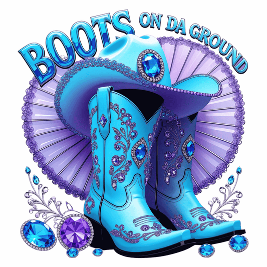 Light Blue Boots on Da Ground Western Bling – DTF Heat Transfers #3 DTF Transfers Style Junction – Custom Digital Designs & Apparel
