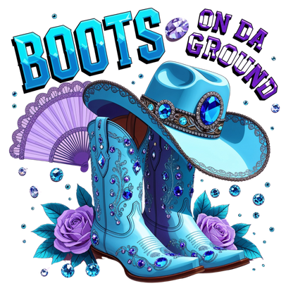 Light Blue Boots On Da Ground DTF Heat Transfers DTF Transfers Style Junction – Custom Digital Designs 4 Pocket 4 x 4