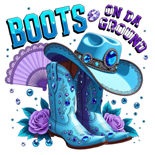 Light Blue Boots on Da Ground Western Bling – DTF Heat Transfers #4 DTF Transfers Style Junction – Custom Digital Designs & Apparel