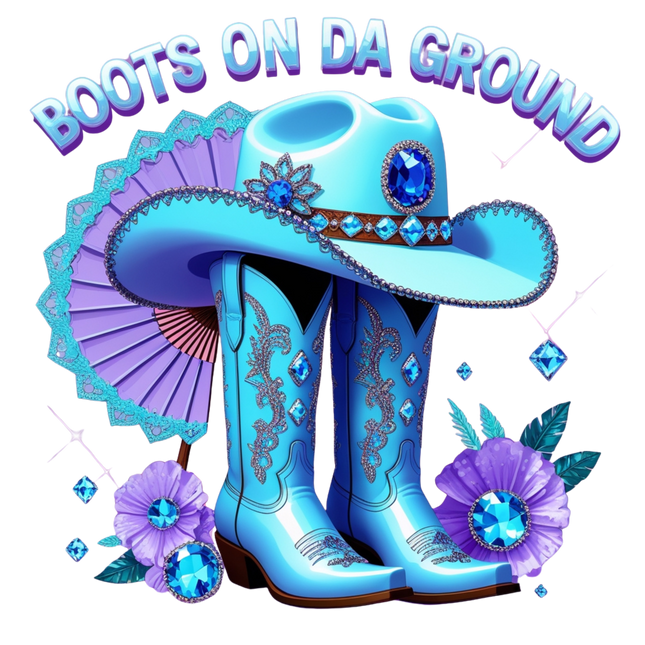 Light Blue Boots on Da Ground Western Bling – DTF Heat Transfers #5 DTF Transfers Style Junction – Custom Digital Designs & Apparel