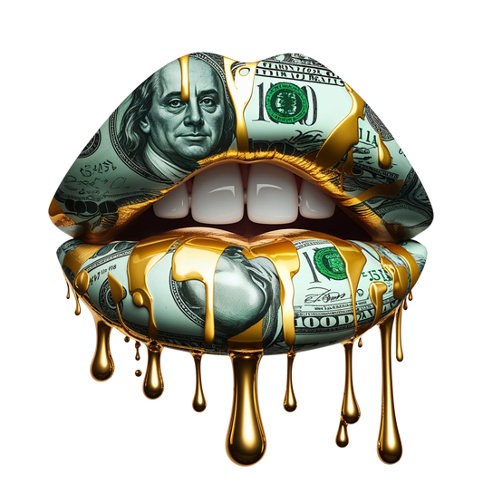 Luxury Dripping Money Lips Design – DTF Heat Transfers #2 DTF Transfers Style Junction – Custom Digital Designs & Apparel