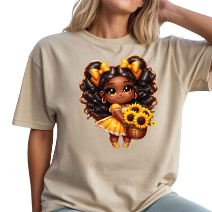 Sunshine Bloom Girl Heat Transfers 3-Pack, Ready to Press, Vibrant Long-Lasting Prints (Iron-On Transfers Only)
