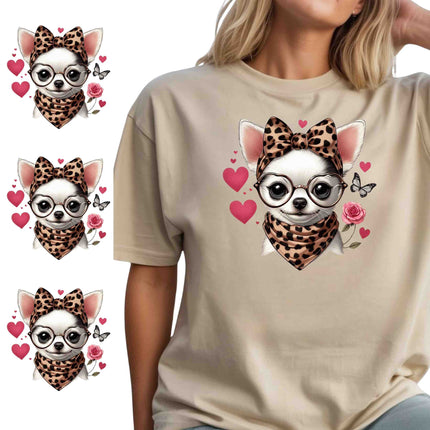 Chihuahua Sweetheart 6-Pack – 3 Eco-Solvent + 3 Sublimation Iron on Transfers - Ready to Press (Iron on Transfers Only)