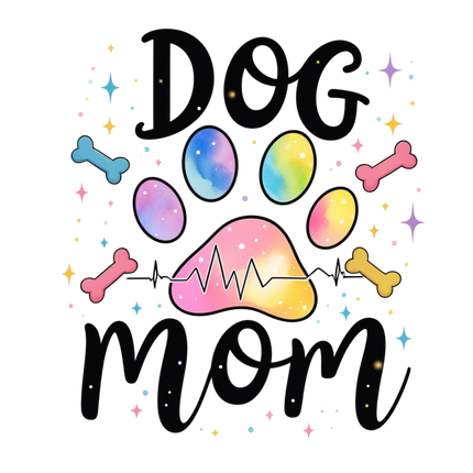 Dog Mom Heartbeat – DTF Heat Transfers #4 DTF Transfers Style Junction – Custom Digital Designs & Apparel