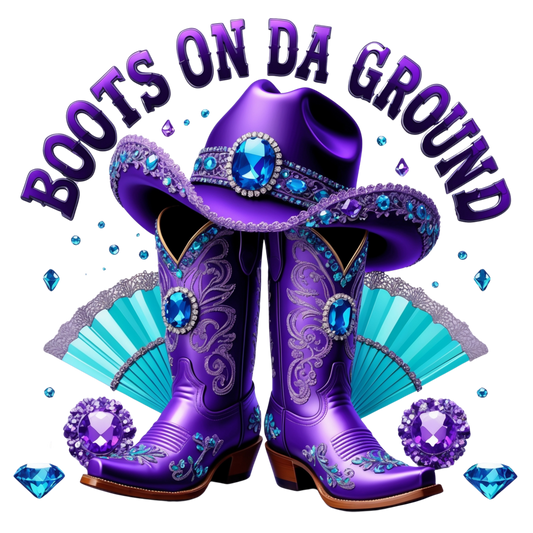 Purple Bling Cowgirl Boots & Hat – DTF Heat Transfers #4 DTF Transfers Style Junction – Custom Digital Designs & Apparel