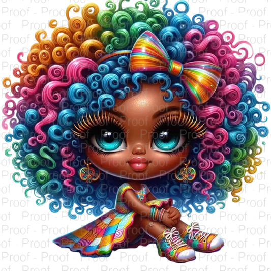 Rainbow Hair Girl-Digital Download Digital File Style-Junction Custom Designs & Prints