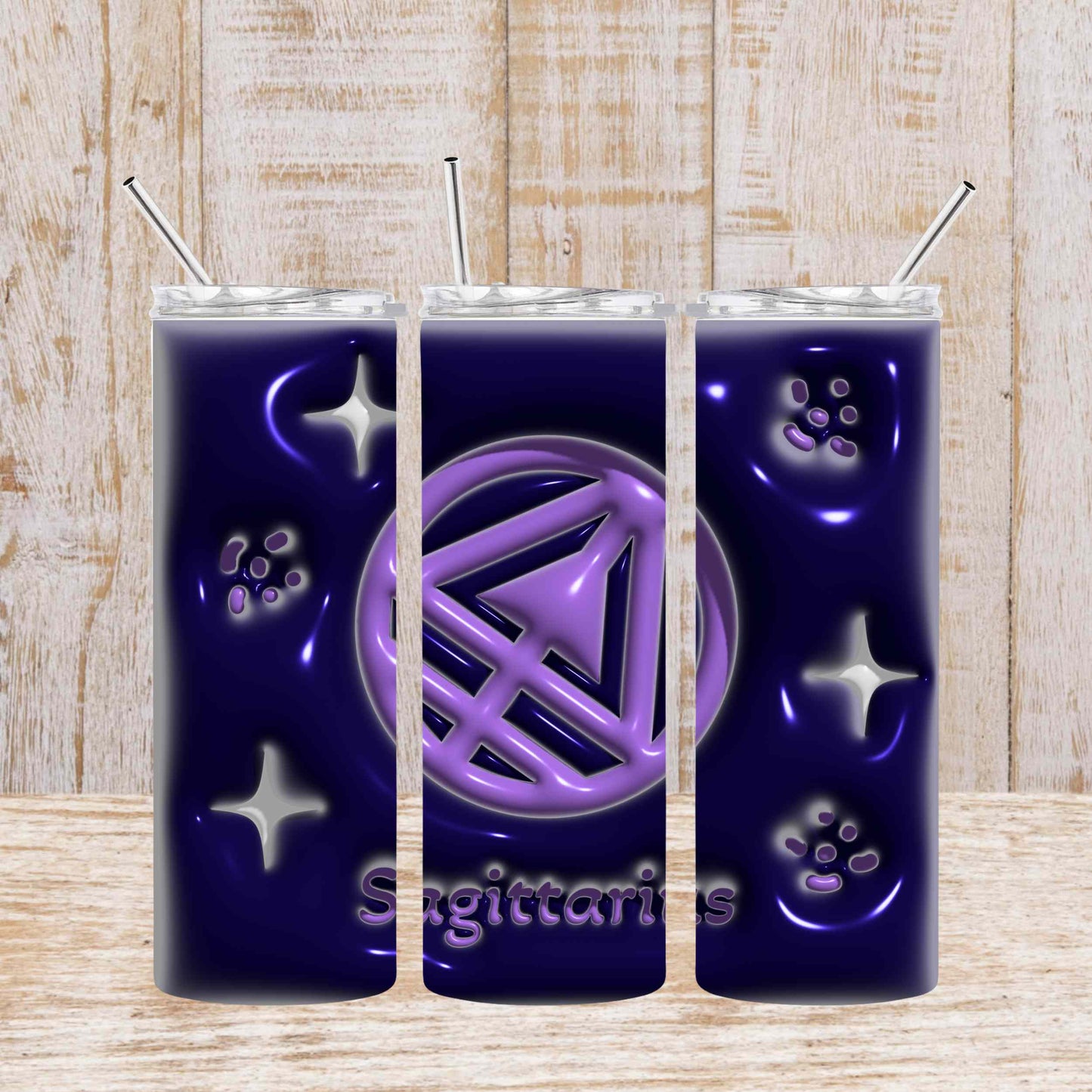 Zodiac Puff 3D Inflated 20oz Skinny Straight Tumblers Physical Tumbler Style-Junction Custom Designs & Prints Sagittarius