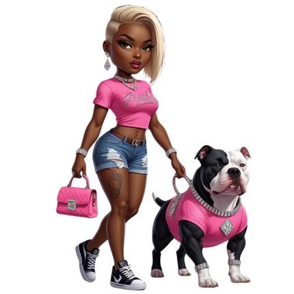 Hot Pink Diva & Bulldog Bling Duo – DTF Heat Transfers #1 DTF Transfers Style Junction – Custom Digital Designs & Apparel