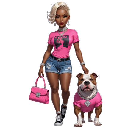 Hot Pink Diva & Bulldog Bling Duo – DTF Heat Transfers #3 DTF Transfers Style Junction – Custom Digital Designs & Apparel