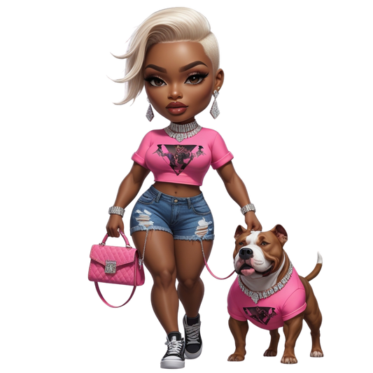 Hot Pink Diva & Bulldog Bling Duo – DTF Heat Transfers #4