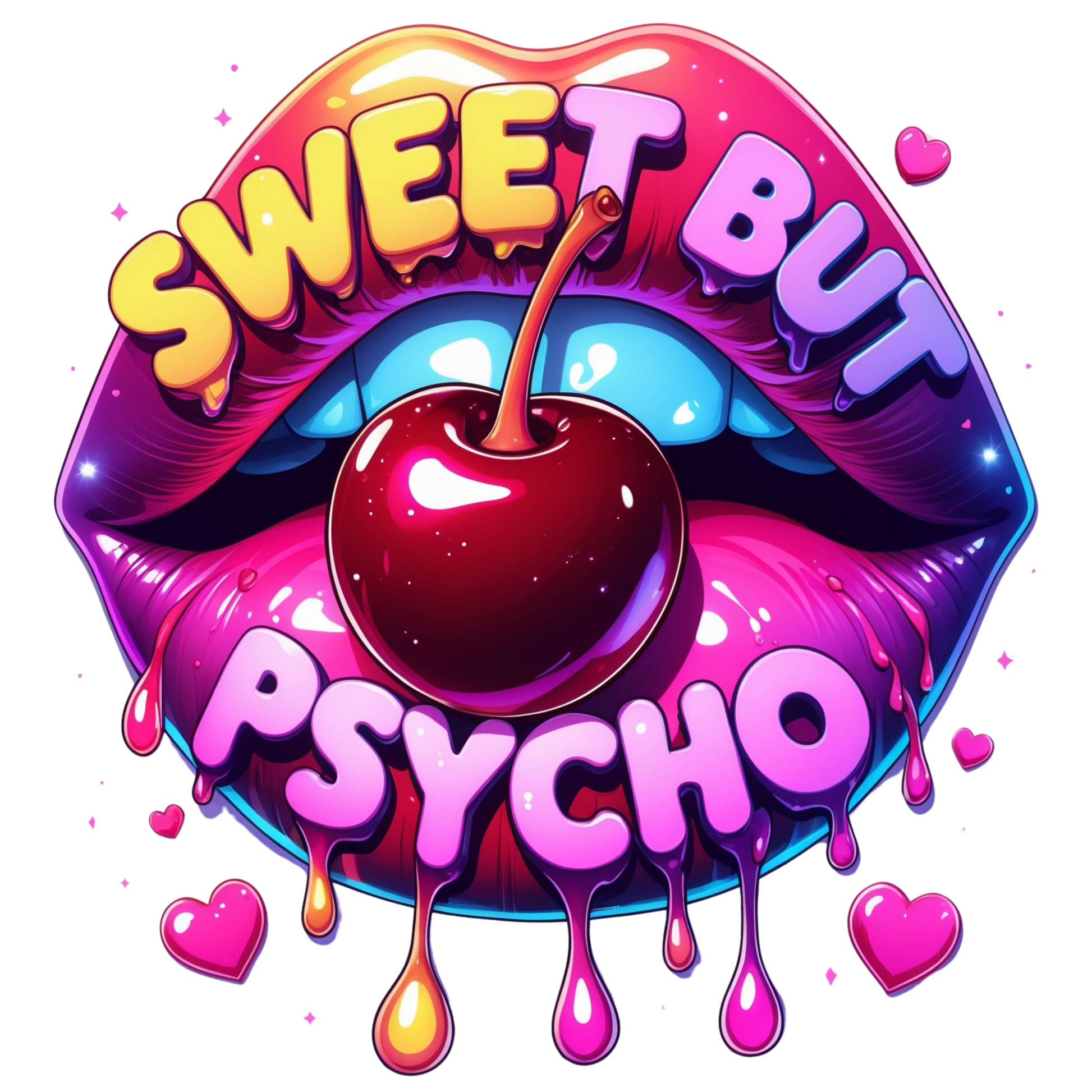 Sweet But Psycho Lips DTF Heat Transfers DTF Transfers Style Junction – Custom Digital Designs 1 Pocket 4 x 4