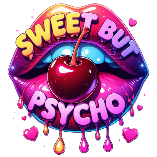 Sweet But Psycho Lips DTF Heat Transfers DTF Transfers Style Junction – Custom Digital Designs 1 Pocket 4 x 4