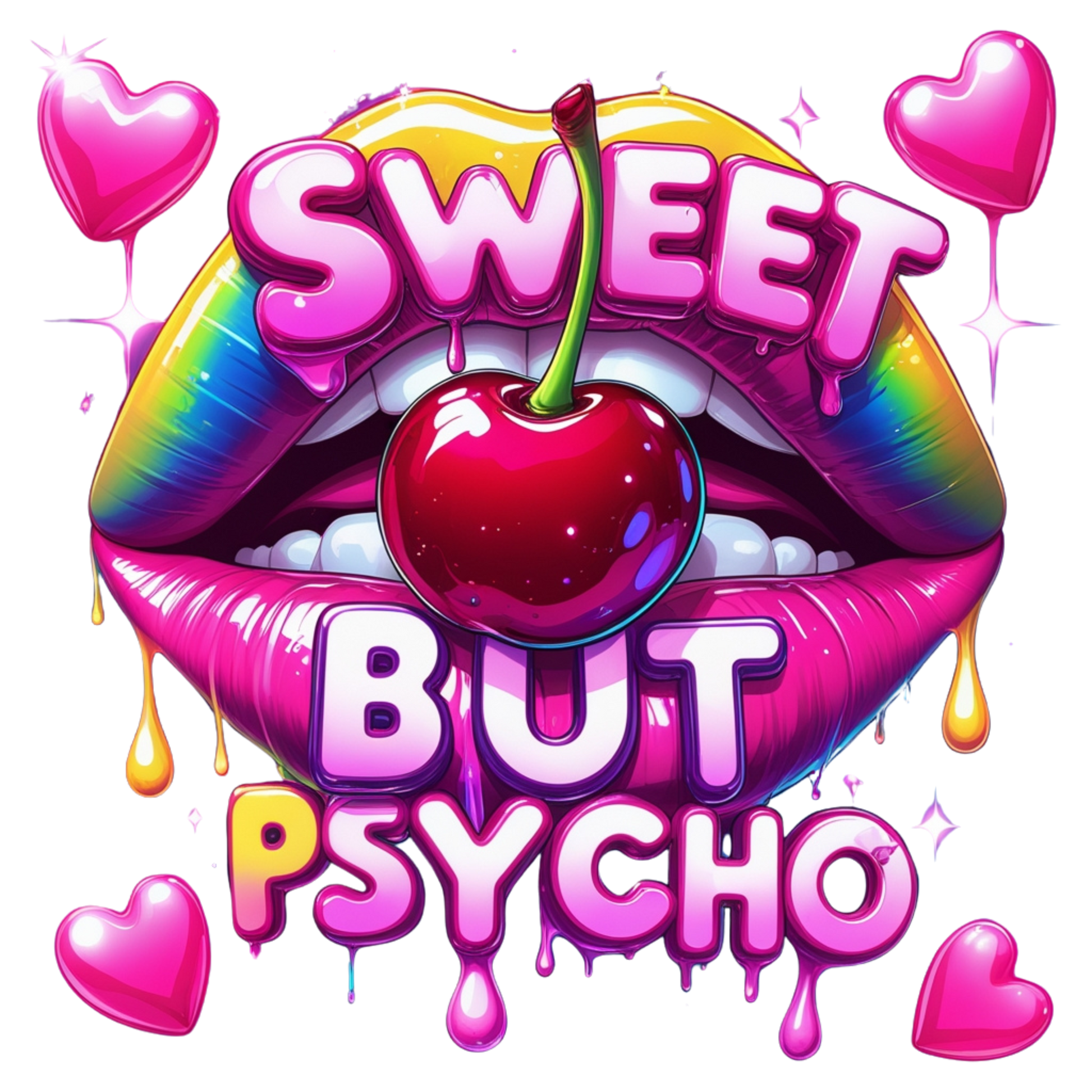 Sweet But Psycho Lips DTF Heat Transfers DTF Transfers Style Junction – Custom Digital Designs 2 Pocket 4 x 4