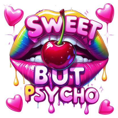 Sweet But Psycho Lips DTF Heat Transfers DTF Transfers Style Junction – Custom Digital Designs 2 Pocket 4 x 4