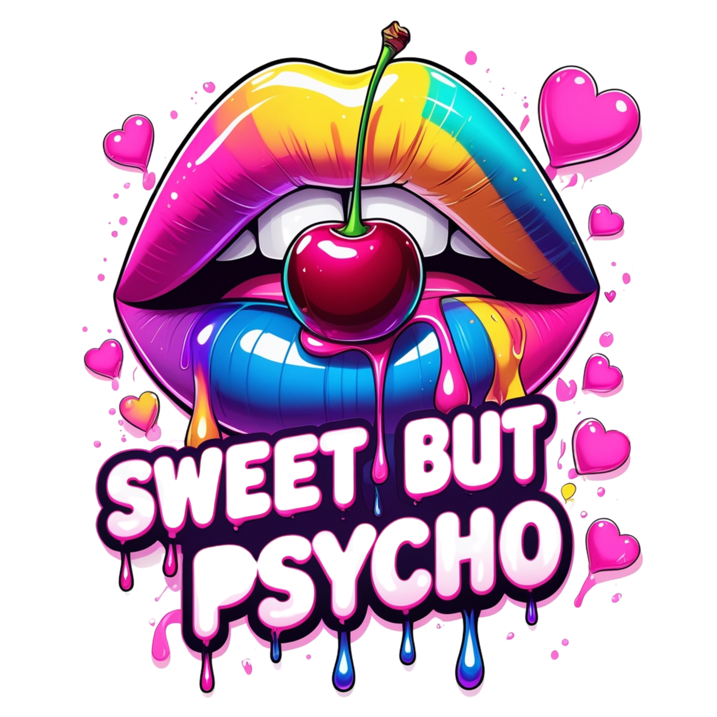 Sweet But Psycho Lips DTF Heat Transfers DTF Transfers Style Junction – Custom Digital Designs 3 Pocket 4 x 4
