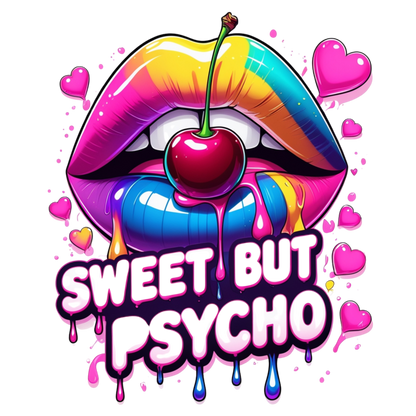 Sweet But Psycho Lips DTF Heat Transfers DTF Transfers Style Junction – Custom Digital Designs 3 Pocket 4 x 4
