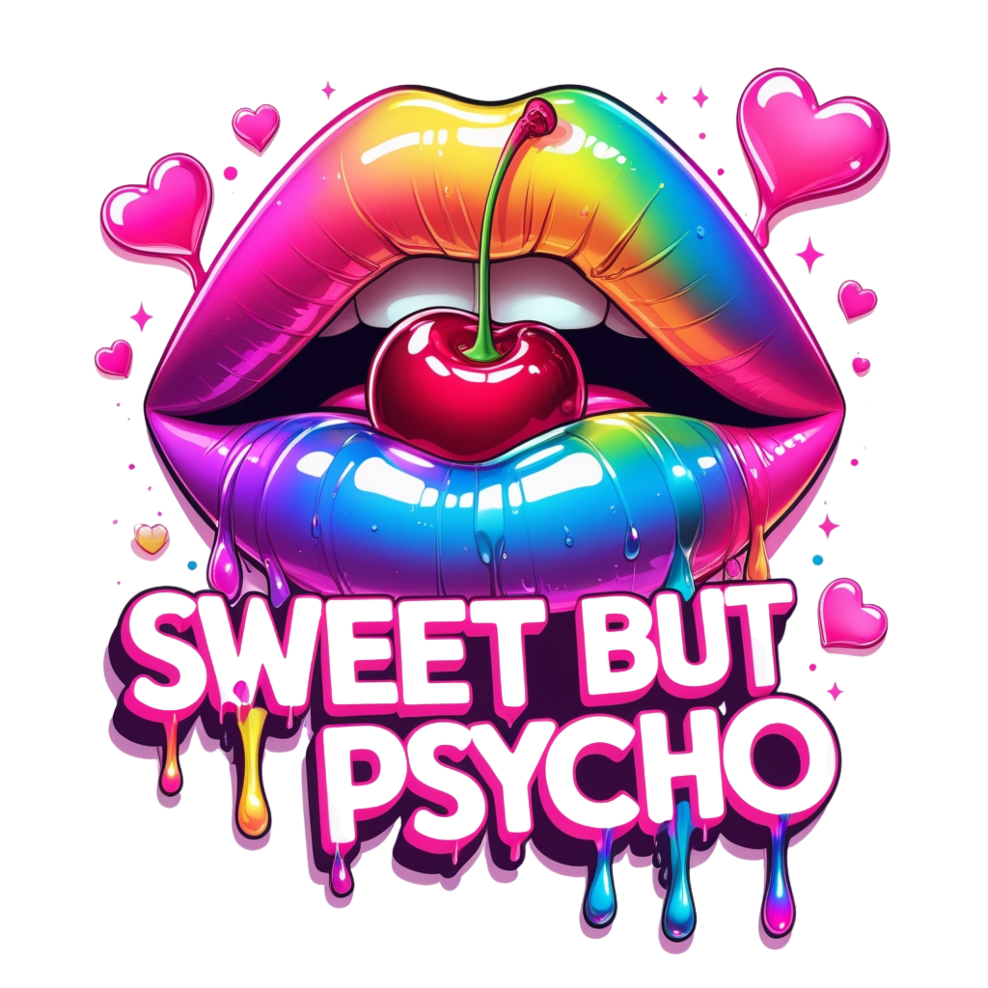 Sweet But Psycho Lips DTF Heat Transfers DTF Transfers Style Junction – Custom Digital Designs 4 Pocket 4 x 4