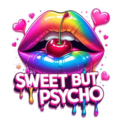 Sweet But Psycho Lips DTF Heat Transfers DTF Transfers Style Junction – Custom Digital Designs 4 Pocket 4 x 4