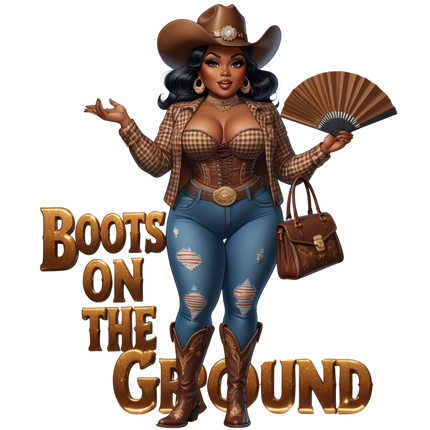 Curvy Cowgirl PNG Bundle – Glam Western “Boots on the Ground” Art Digital File Style-Junction Custom Designs & Prints