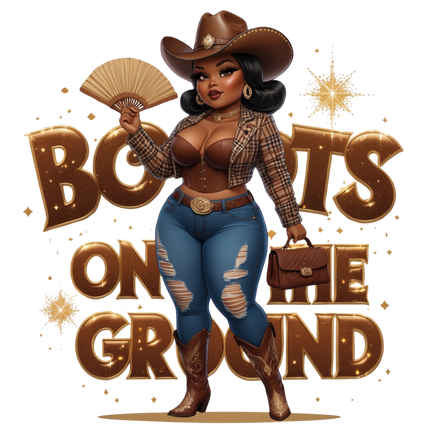 Curvy Cowgirl PNG Bundle – Glam Western “Boots on the Ground” Art Digital File Style-Junction Custom Designs & Prints