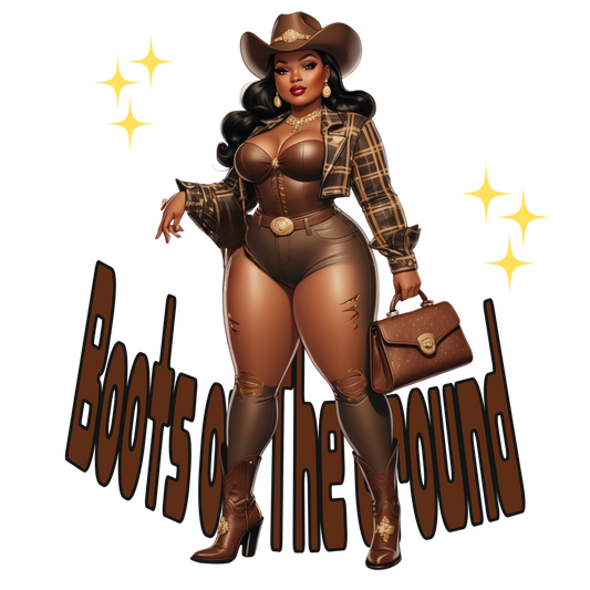 Plaid Brown Cowgirl in Boots – DTF Heat Transfers #4 DTF Transfers Style Junction – Custom Digital Designs & Apparel