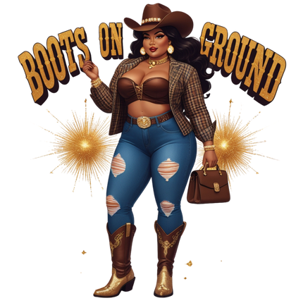 Curvy Cowgirl PNG Bundle – Glam Western “Boots on the Ground” Art Digital File Style-Junction Custom Designs & Prints