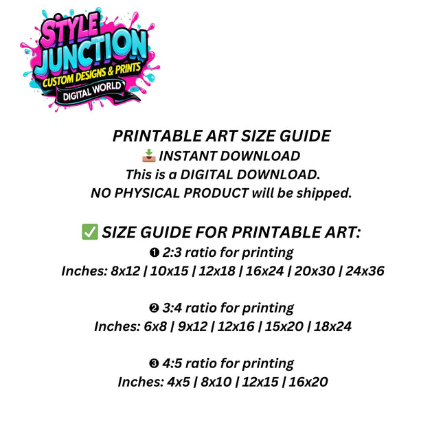 Playful Artist Girl Wall Art – Paint Splash Cartoon Printable Digital File Style-Junction Custom Designs & Prints