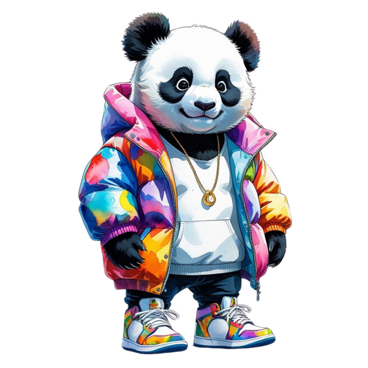Streetwise Panda in Color Pop Jacket – DTF Heat Transfers #2