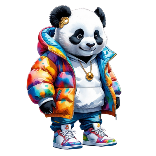 Streetwise Panda in Color Pop Jacket – DTF Heat Transfers #3