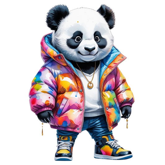 Streetwise Panda in Color Pop Jacket – DTF Heat Transfers #4