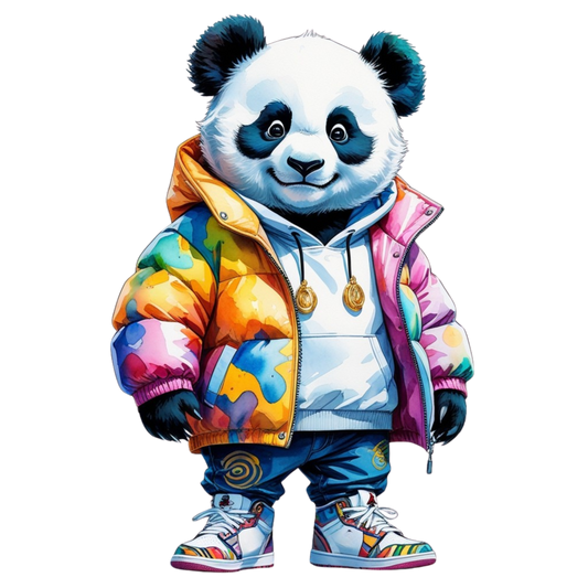 Streetwise Panda in Color Pop Jacket – DTF Heat Transfers #5